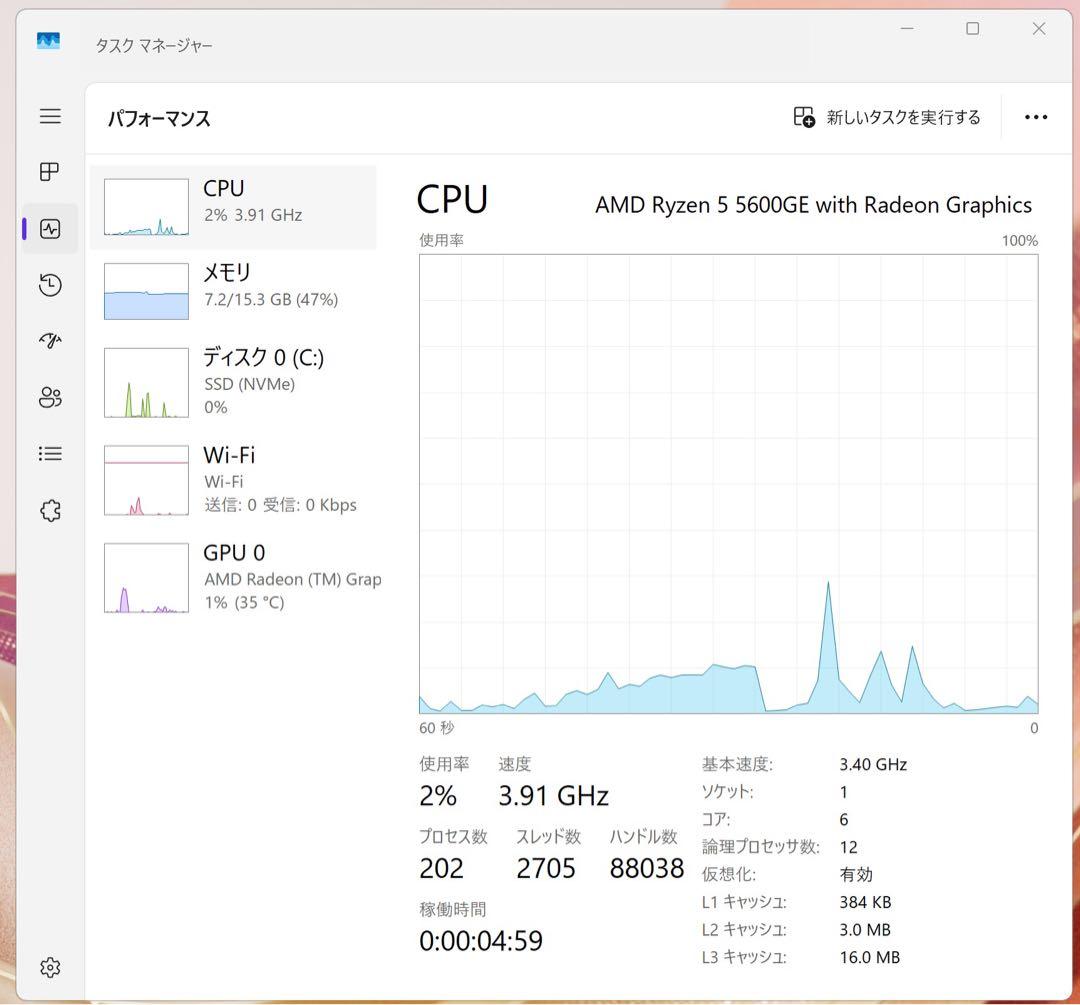 ミニPC HP Elite Mini 805 G8 /AMD Ryzen5 5600GE