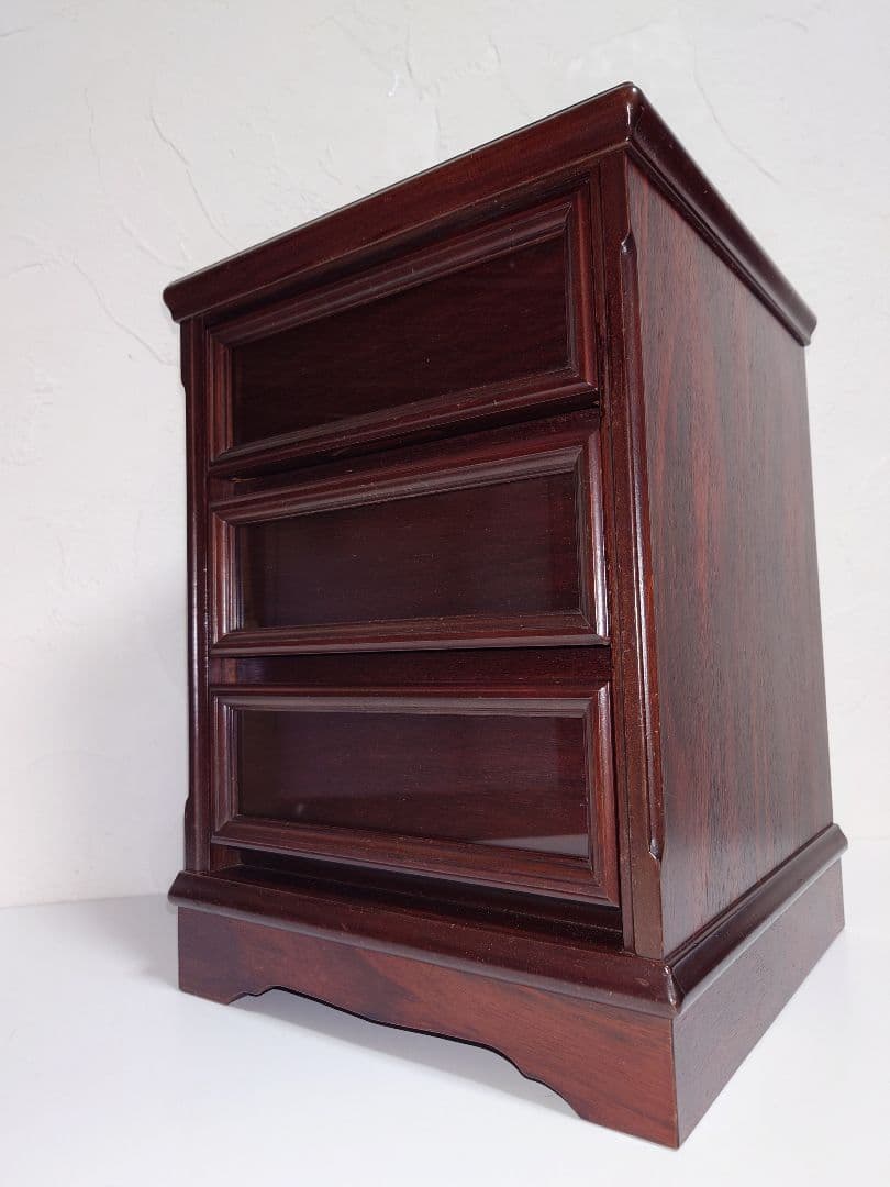 無垢 木製 3段 小物入れ 三段引出し 昭和レトロ 民芸 アンティーク 工芸