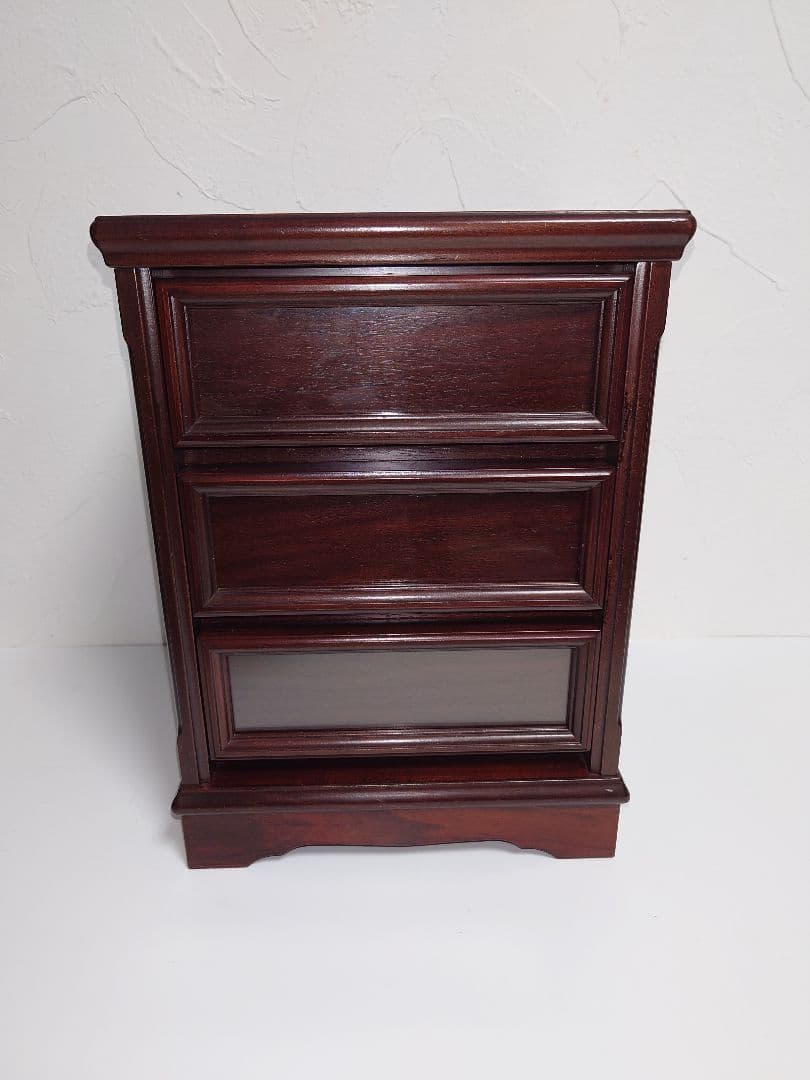 無垢 木製 3段 小物入れ 三段引出し 昭和レトロ 民芸 アンティーク 工芸