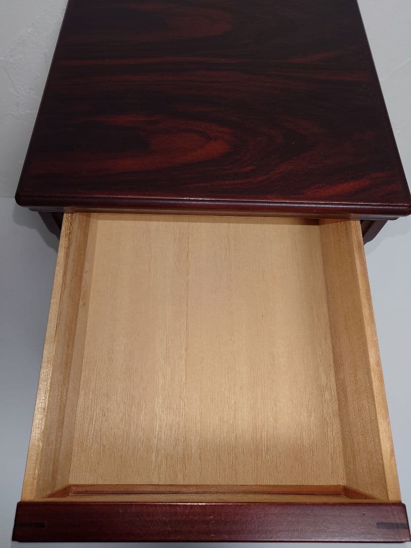 無垢 木製 3段 小物入れ 三段引出し 昭和レトロ 民芸 アンティーク 工芸