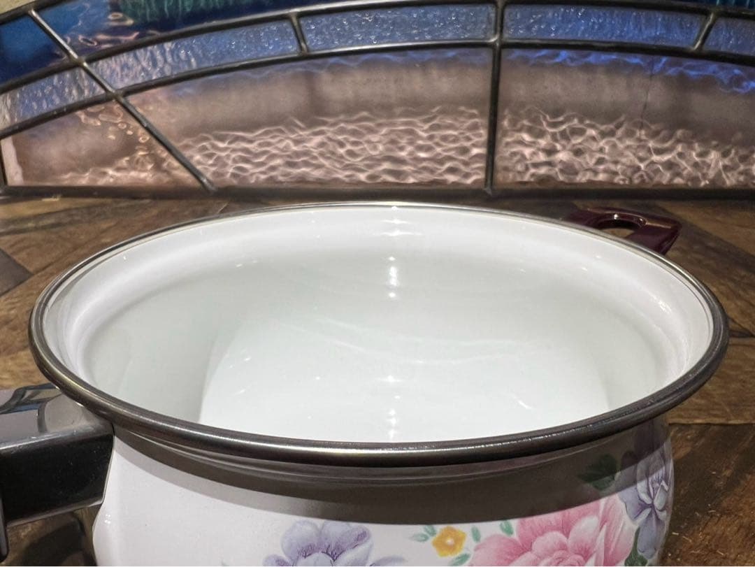 未使用 ケトル ホーロー鍋 セット 昭和レトロ レトロポップ インテリア 花柄