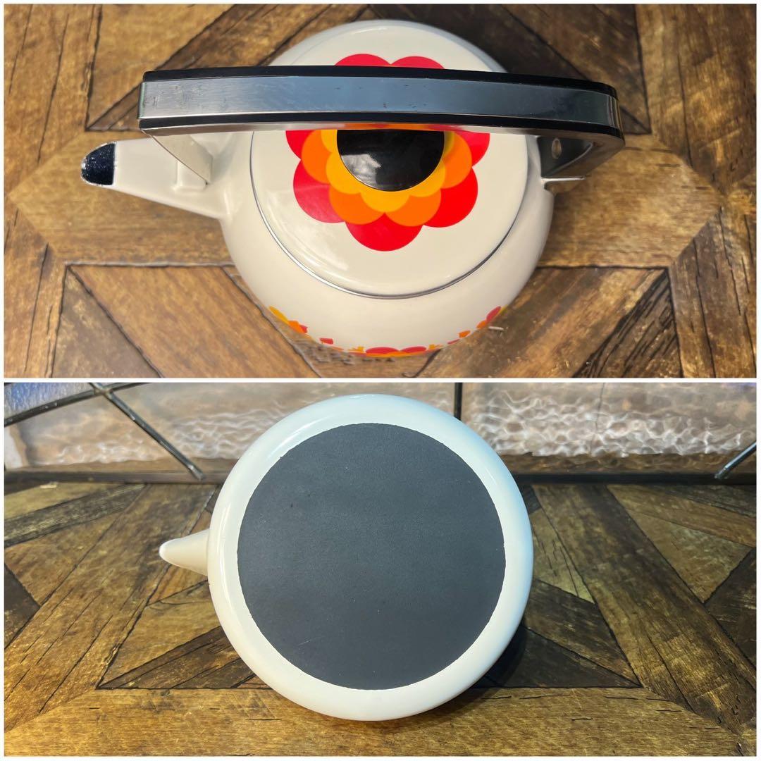 未使用 ケトル ホーロー鍋 セット 昭和レトロ レトロポップ インテリア 花柄