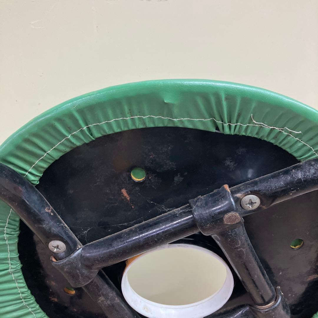 A-4 昭和レトロ ヴィンテージ 丸椅子 スツール グリーン 日本製 ポップ