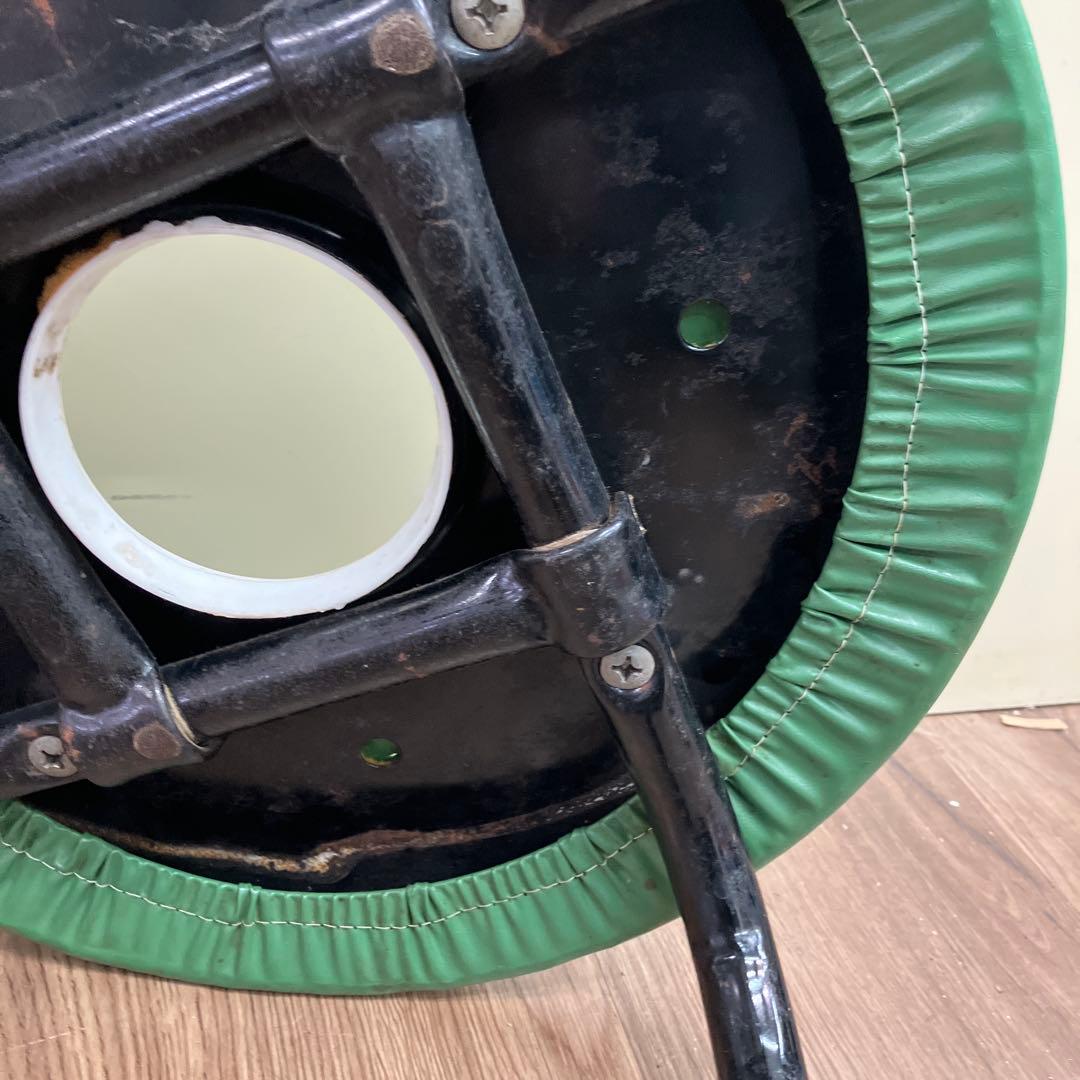 A-4 昭和レトロ ヴィンテージ 丸椅子 スツール グリーン 日本製 ポップ