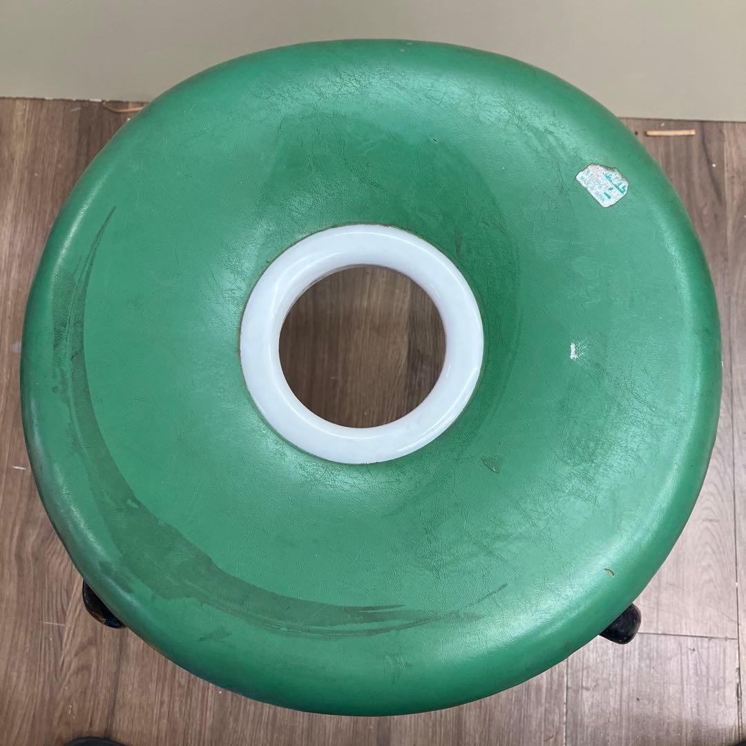 A-4 昭和レトロ ヴィンテージ 丸椅子 スツール グリーン 日本製 ポップ