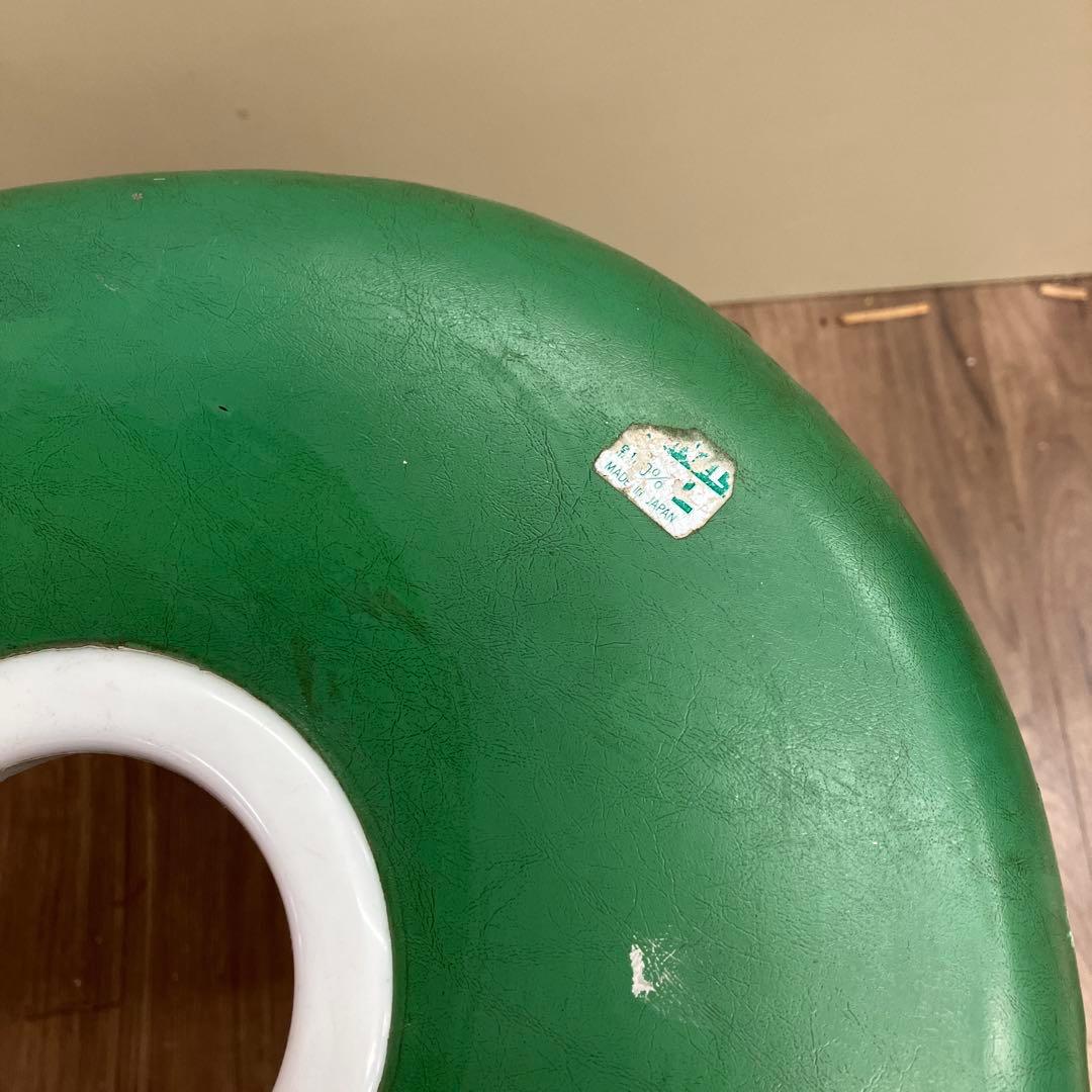 A-4 昭和レトロ ヴィンテージ 丸椅子 スツール グリーン 日本製 ポップ