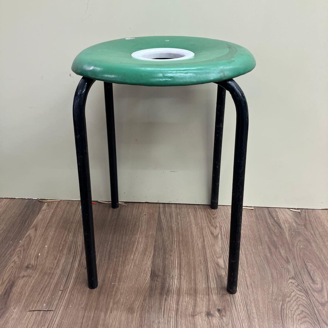 A-4 昭和レトロ ヴィンテージ 丸椅子 スツール グリーン 日本製 ポップ