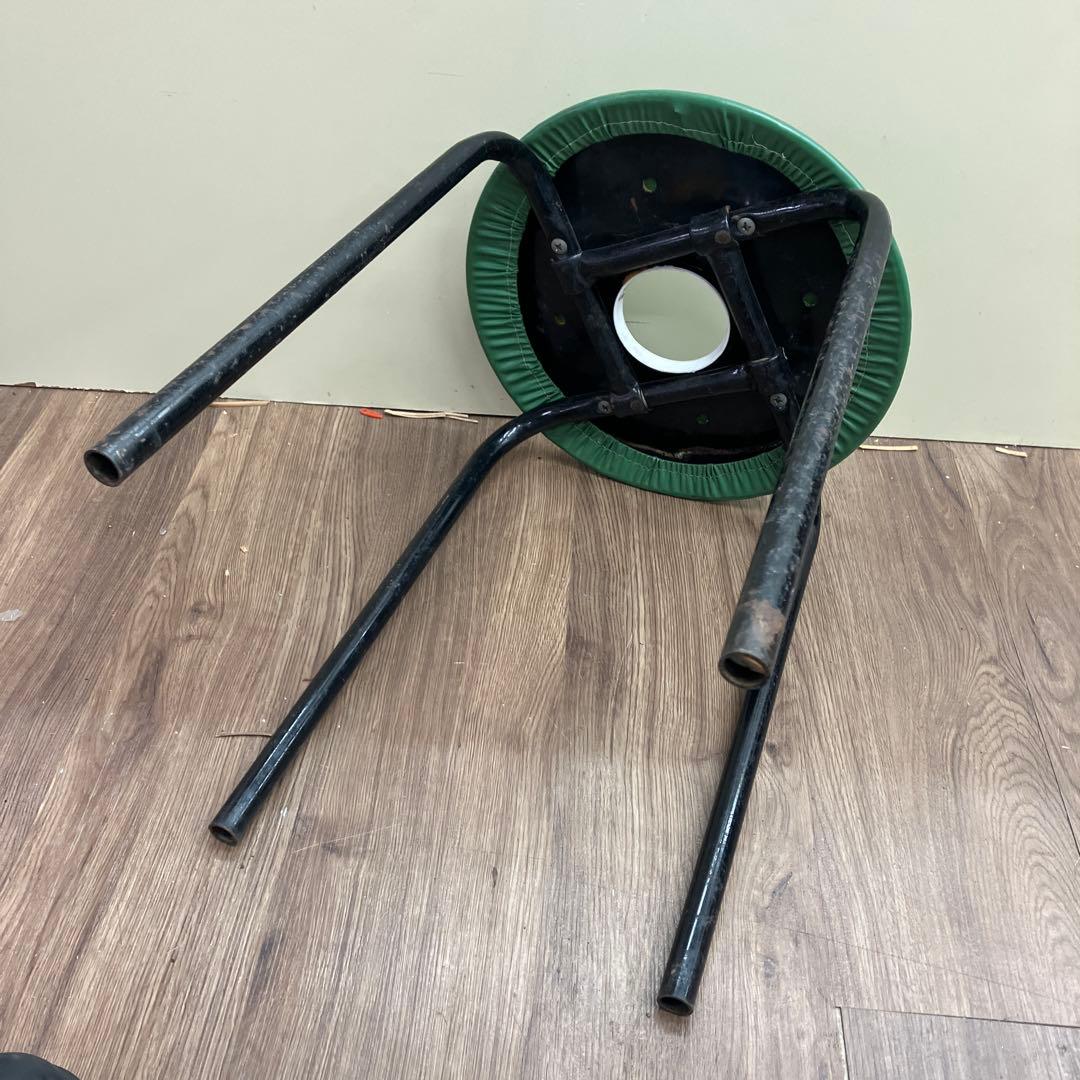 A-4 昭和レトロ ヴィンテージ 丸椅子 スツール グリーン 日本製 ポップ