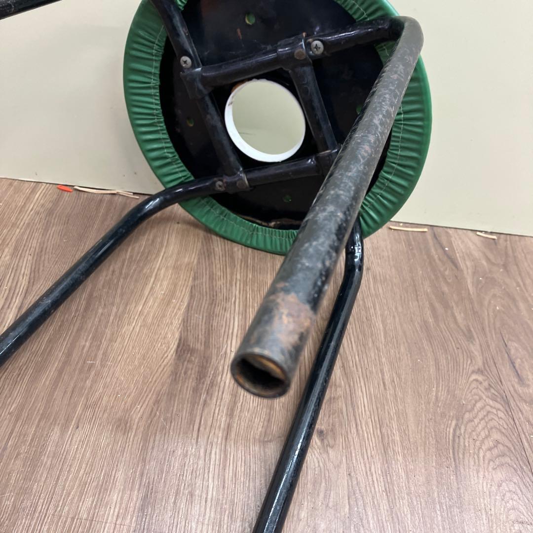 A-4 昭和レトロ ヴィンテージ 丸椅子 スツール グリーン 日本製 ポップ