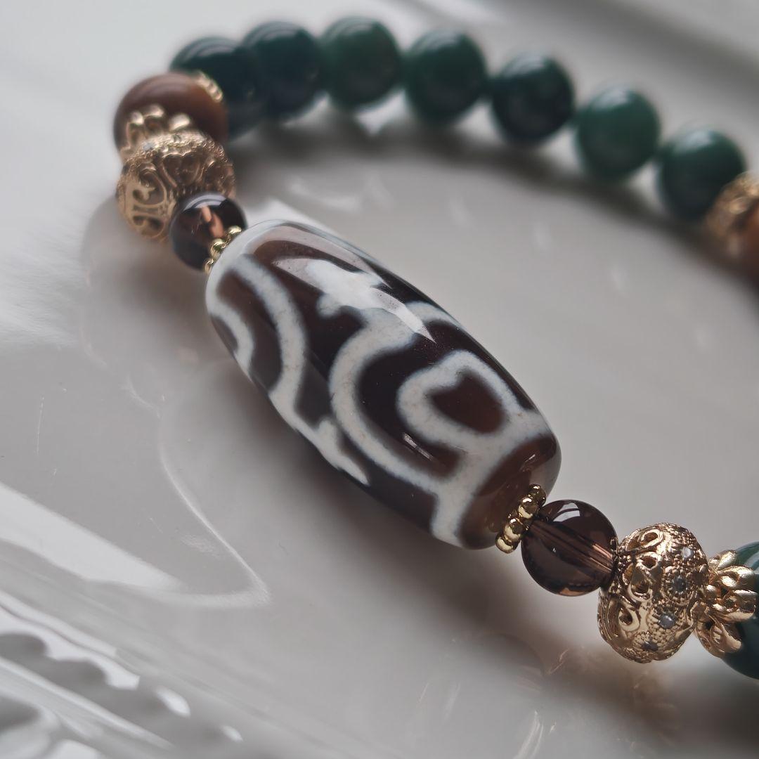 新作☆珈琲カラー蓮花宝瓶ブレスレット