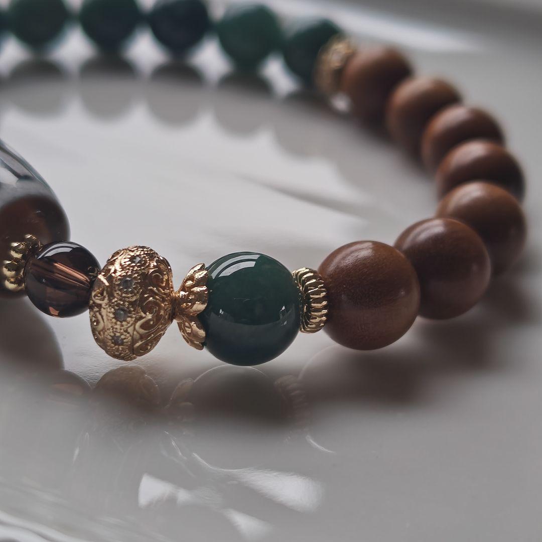 新作☆珈琲カラー蓮花宝瓶ブレスレット
