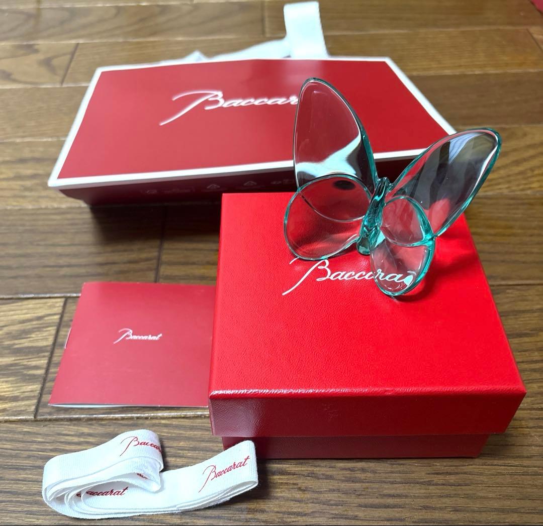 【未使用】付属品多数！Baccarat バカラ　ラッキーバタフライ　ターコイズ