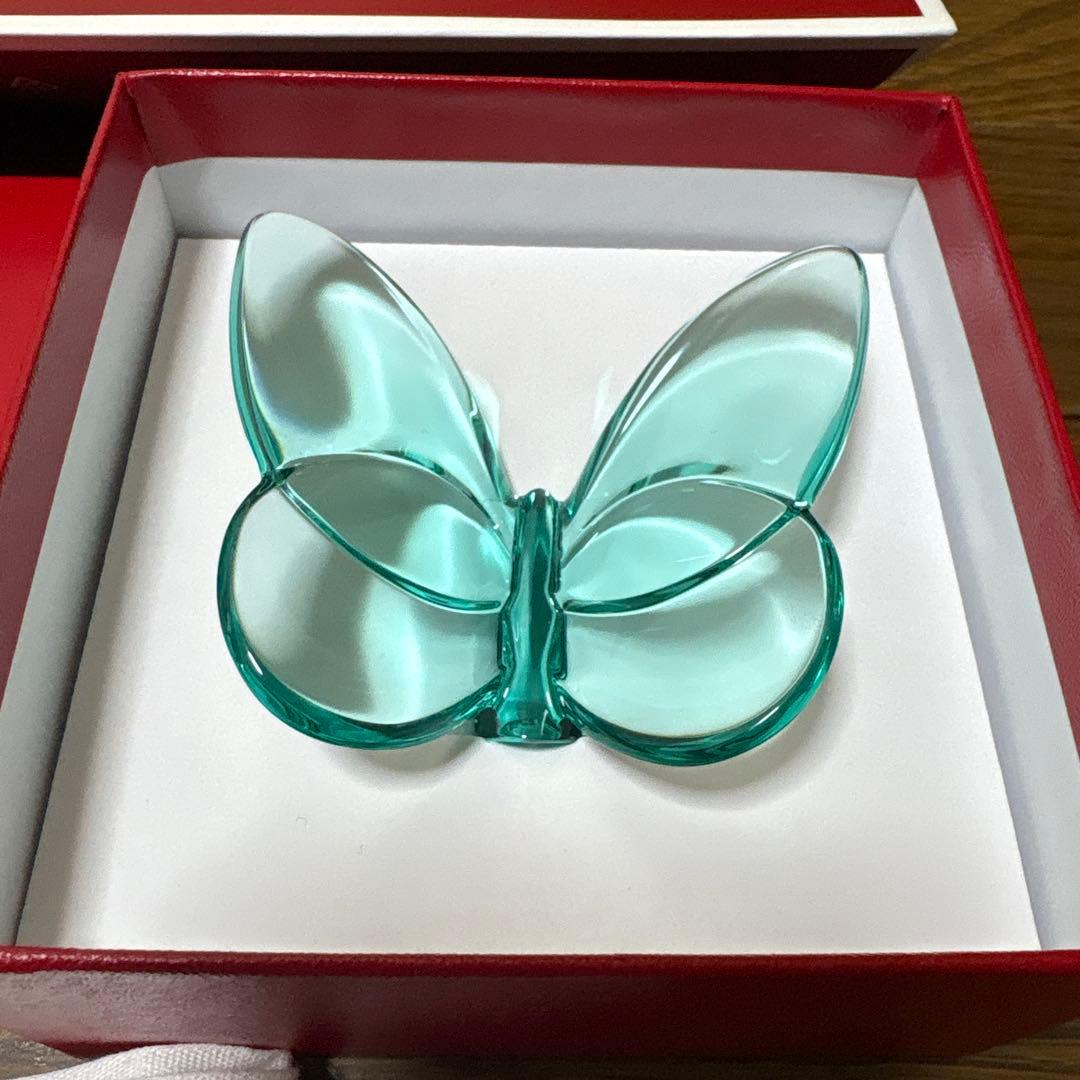 【未使用】付属品多数！Baccarat バカラ　ラッキーバタフライ　ターコイズ