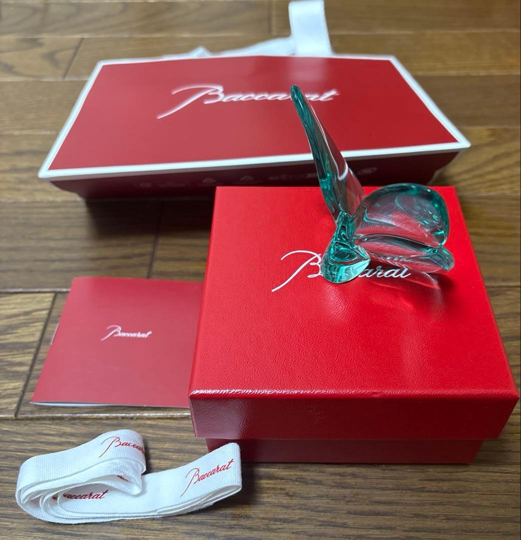 【未使用】付属品多数！Baccarat バカラ　ラッキーバタフライ　ターコイズ