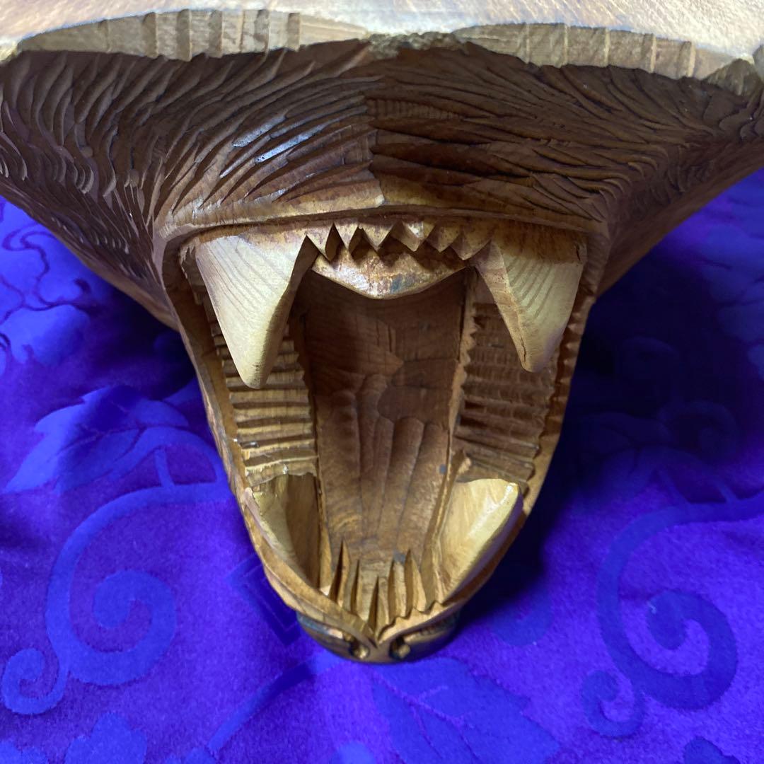 【レトロアート】熊 木彫り 定峰作 北海道白老 壁掛け　オブジェ　隠れた名工