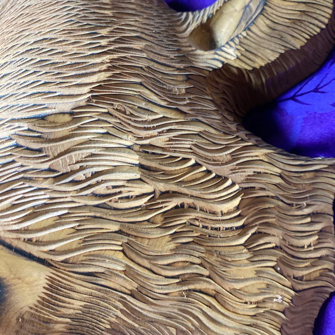 【レトロアート】熊 木彫り 定峰作 北海道白老 壁掛け　オブジェ　隠れた名工