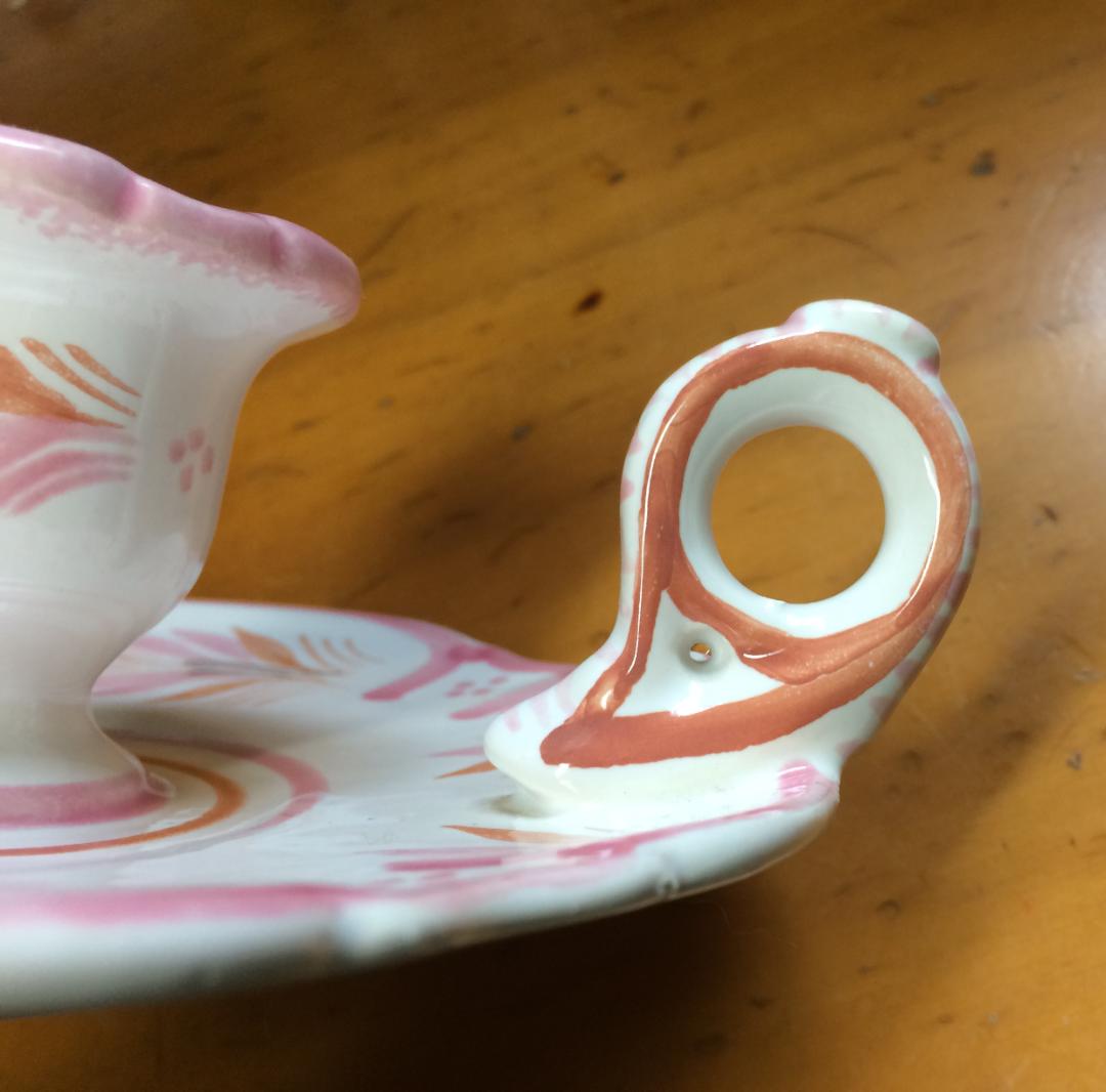 QUIMPER HB カンペール陶器　希少キャンドルホルダ２セット　匿名送料無料