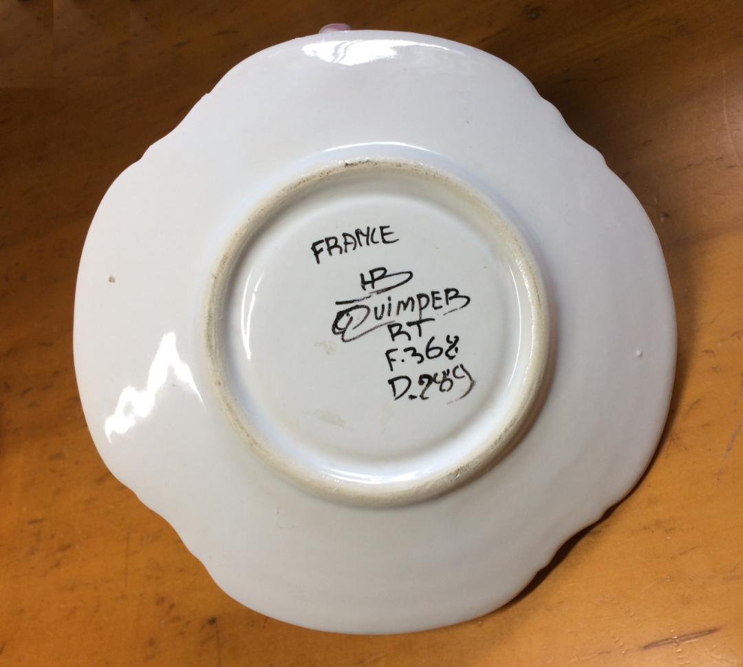 QUIMPER HB カンペール陶器　希少キャンドルホルダ２セット　匿名送料無料