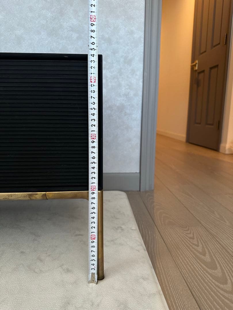 テレビ台　TVキャビネット　黒染　真鍮