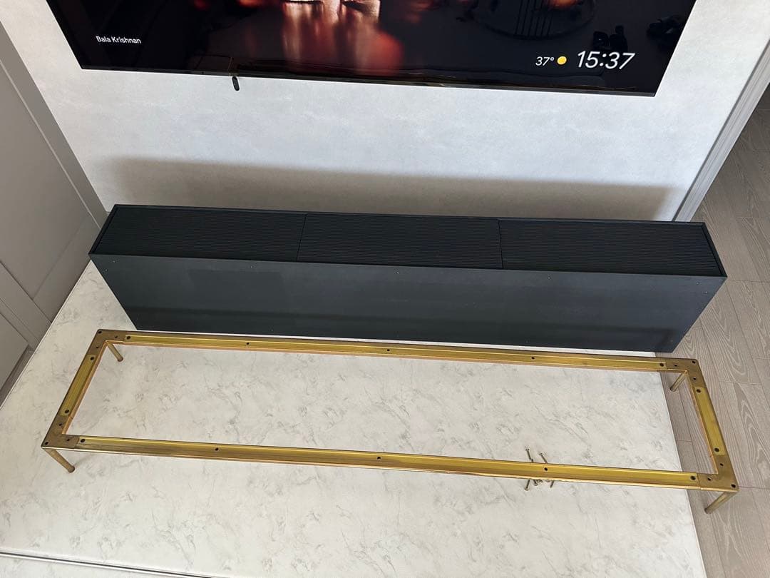 テレビ台　TVキャビネット　黒染　真鍮