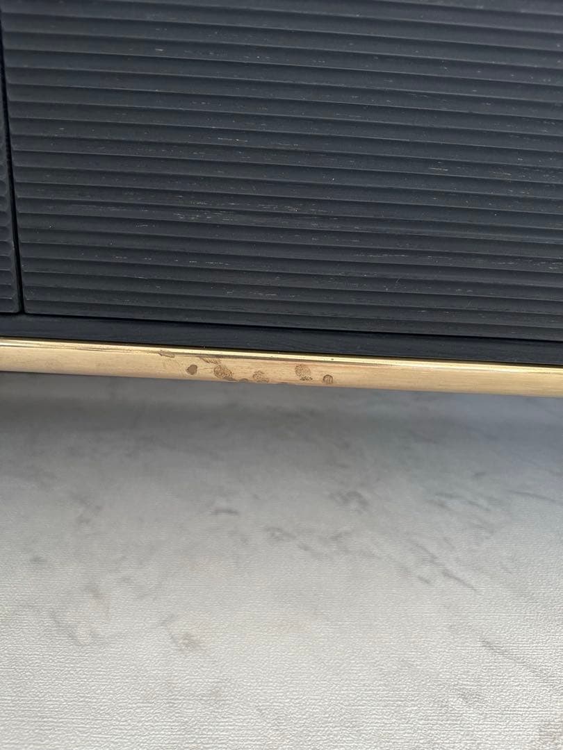 テレビ台　TVキャビネット　黒染　真鍮