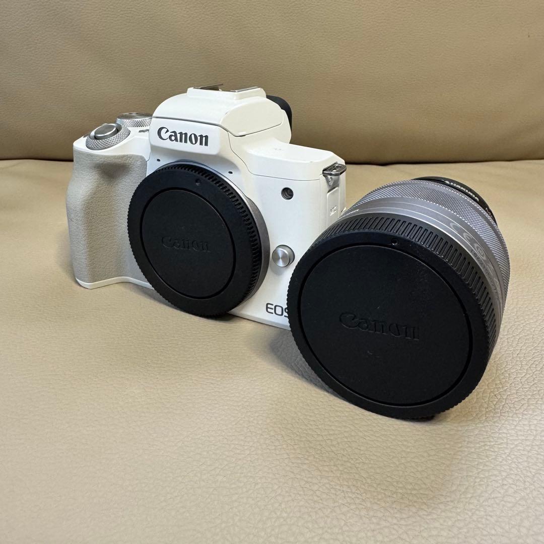 美品EOSKiss M2 EF-M15-45 IS STMレンズキット ホワイト