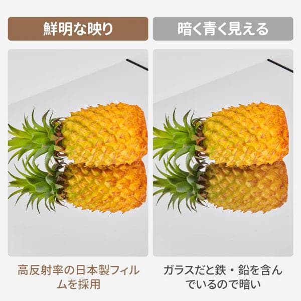 割れない鏡 全身姿見 軽量 安全 W40×H145cm ホワイト