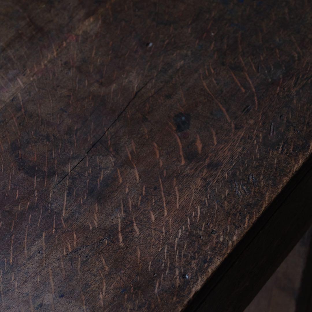 楢材 ５杯抽斗 片袖机　デスク テーブル 引き出し 古家具 アンティーク レトロ