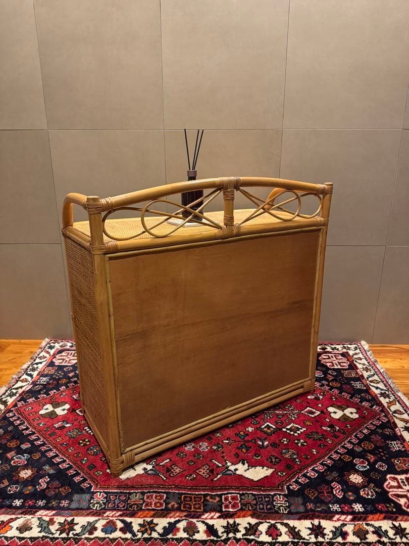 昭和レトロ ラタンチェスト 籐家具 4段 直接配送無料東京千葉埼玉茨城 自然素材