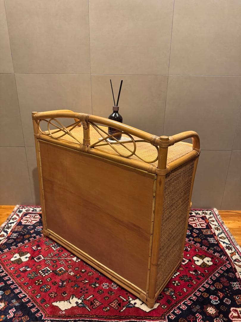 昭和レトロ ラタンチェスト 籐家具 4段 直接配送無料東京千葉埼玉茨城 自然素材