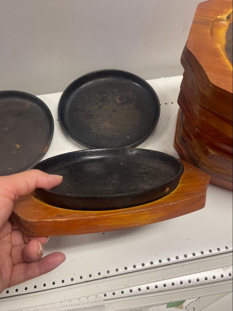 業務用鉄板皿木製トレー付