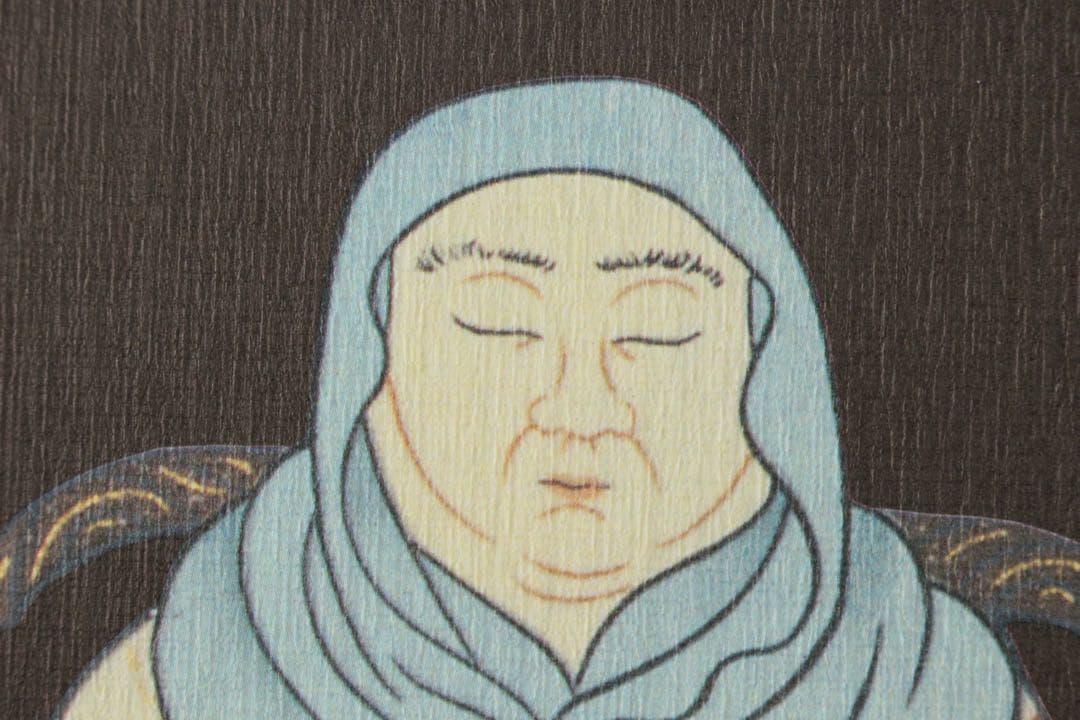 No5650 掛軸　印刷工芸　天台宗三尊佛　紙本　合箱　仏教美術　仏画　送料無料