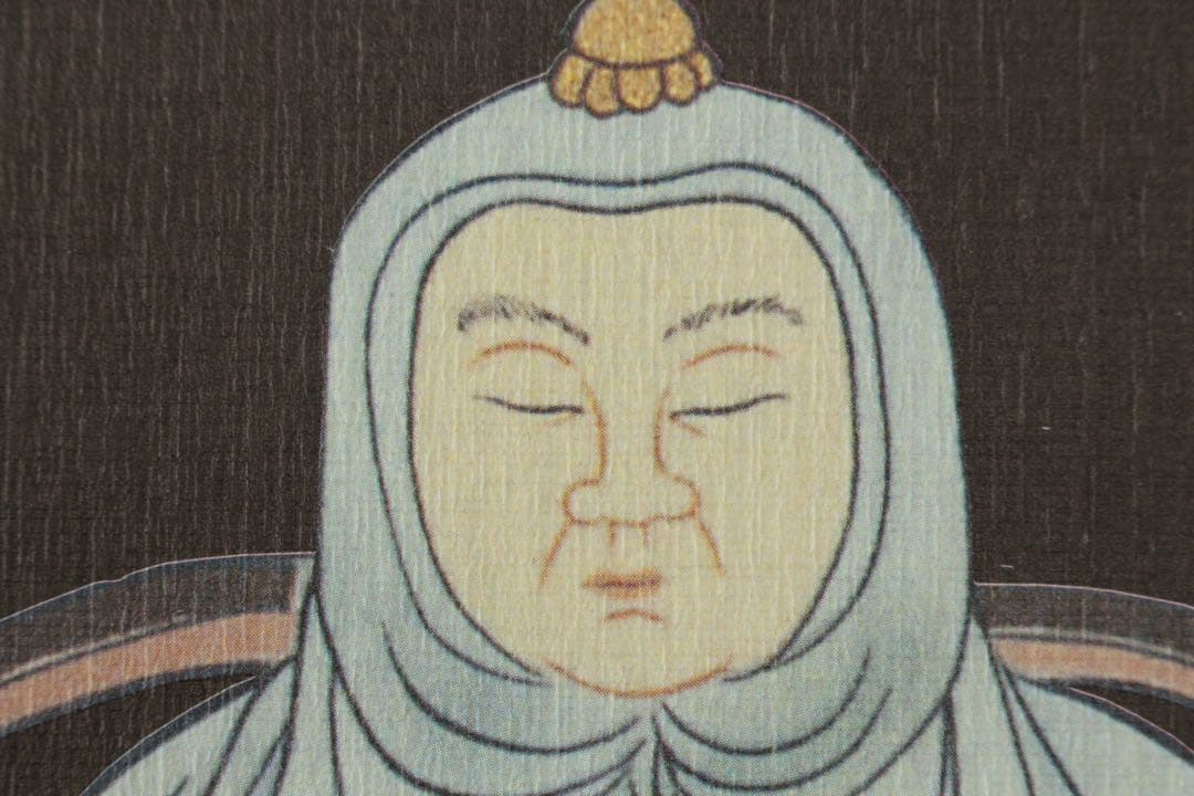 No5650 掛軸　印刷工芸　天台宗三尊佛　紙本　合箱　仏教美術　仏画　送料無料