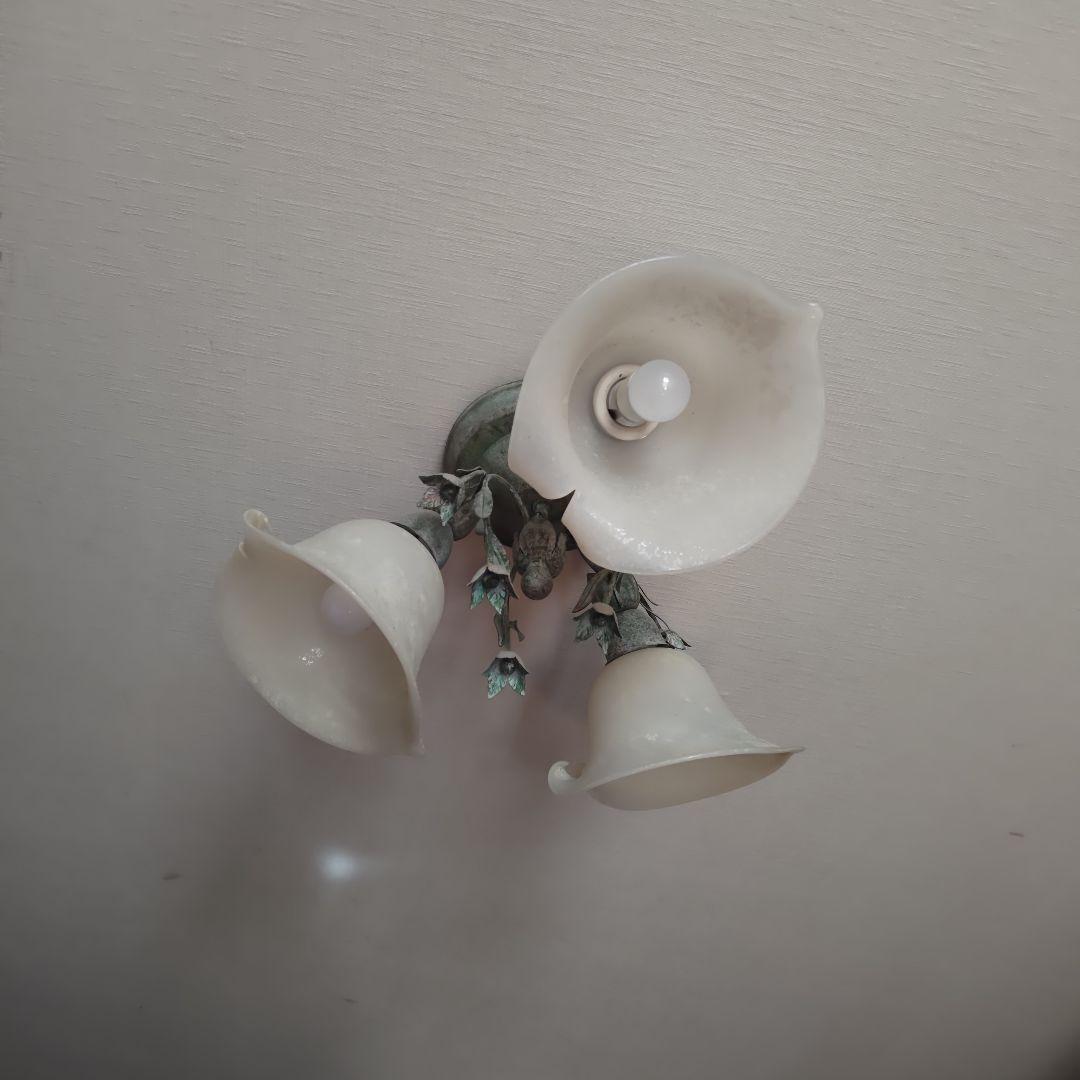 【良品】ヴィンテージ　アールヌーボー調　３灯シャンデリア　ナショナル/松下電工