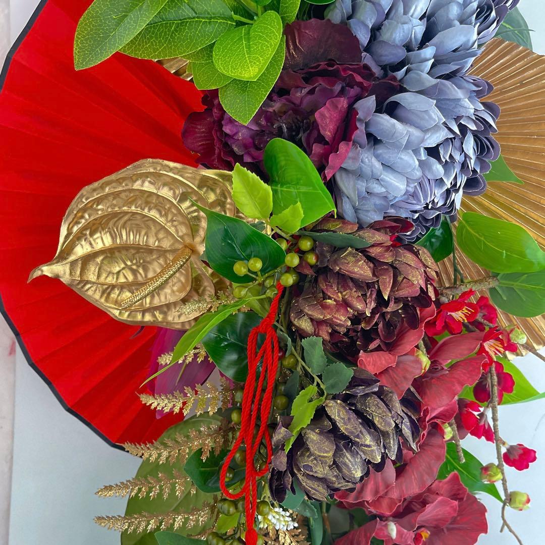 【特大1mサイズ 正月しめ縄リース】モダン迎春装飾｜店舗・商業用 光触媒フラワー