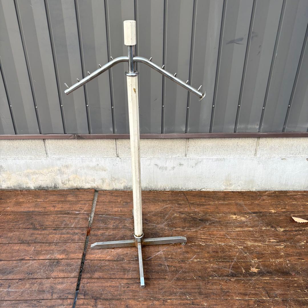 C1 昭和レトロ アイアンハンガーラック 金属製 店舗什器 アーム付き 業務用