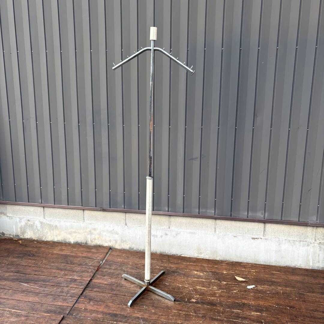 C1 昭和レトロ アイアンハンガーラック 金属製 店舗什器 アーム付き 業務用