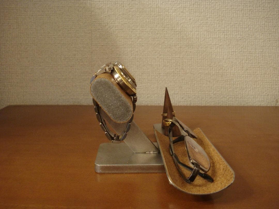 2本掛け腕時計、ダブルリング、メガネスタンド　★リングスタンド未固定