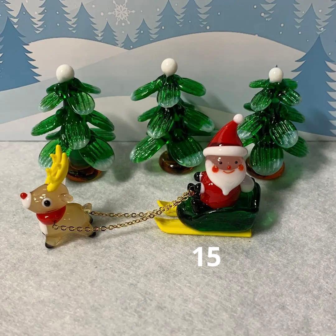 ガラス細工　ミニチュア　サンタ　クリスマス