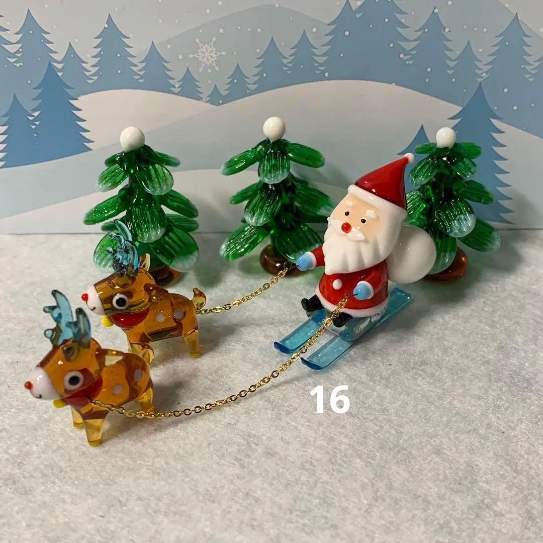 ガラス細工　ミニチュア　サンタ　クリスマス