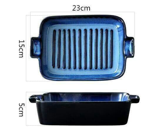 2枚 家庭用セラミック両耳焼き皿長方形焼き碗アイデアチーズ皿焙煎食器