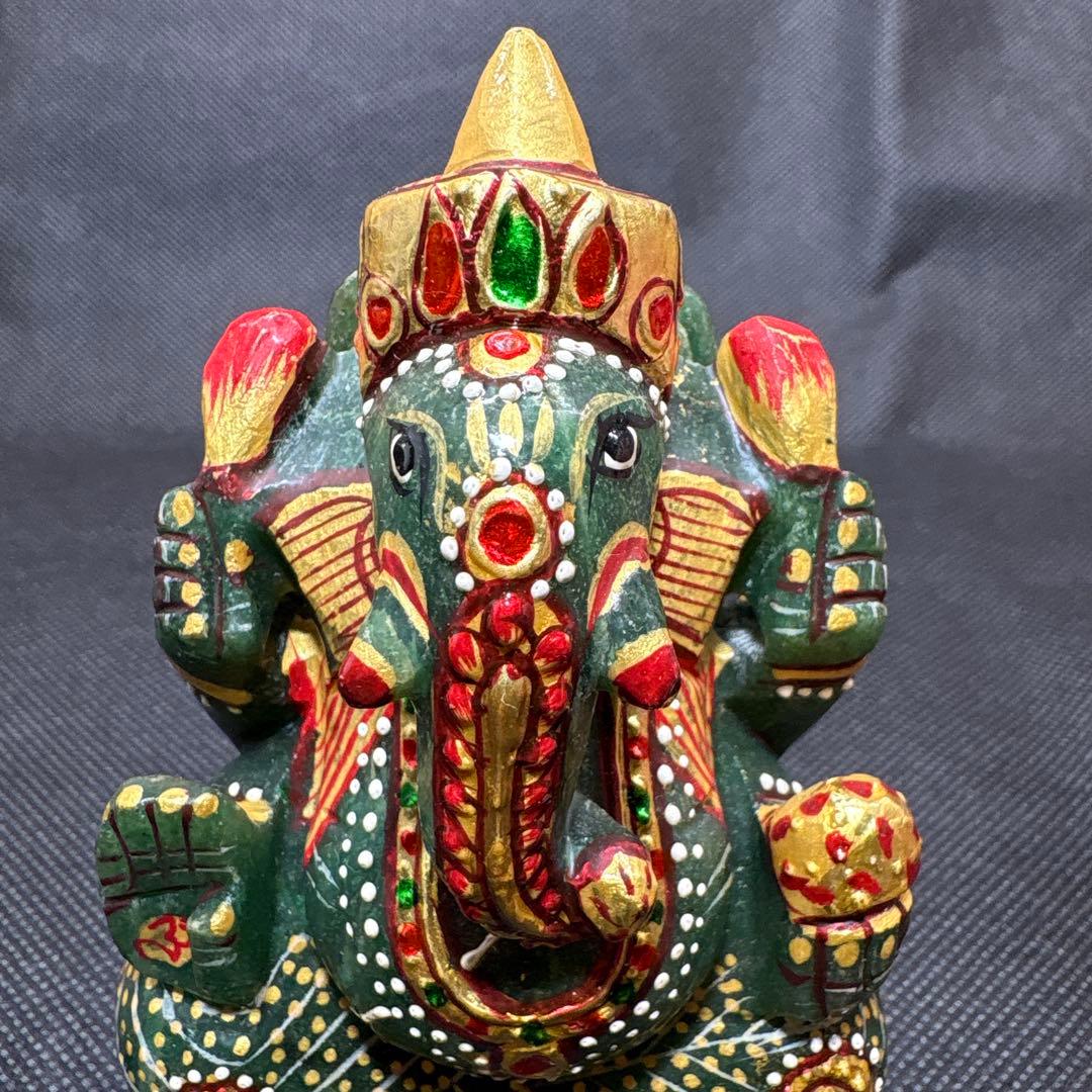 1点物　強大アベンチュリン　ガネーシャ　置物　守り神　守護神　厄除け　金運