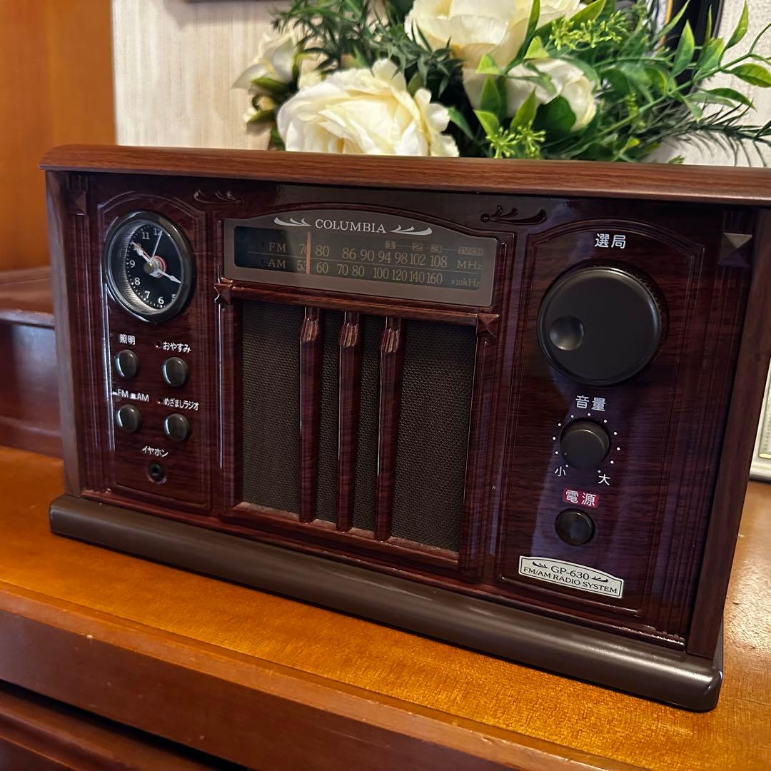 日本コロムビア GP-630 音聴箱 レトロ ラジオ 木目 アンティーク調