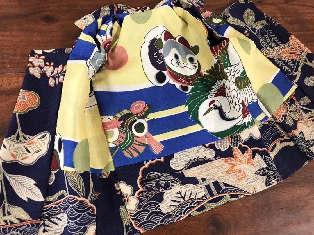 ＊ 市松人形 被布 10号〜12号 ロング ＊ 大正縮緬 正絹 アンティーク