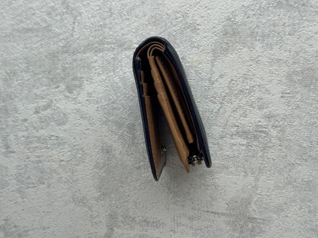 ポールスミス paul smith 折財布 ネイビー ブライトストライププラー