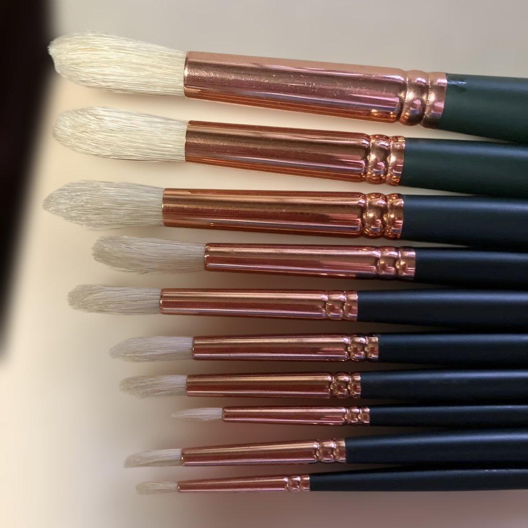 絵画用　ブラシ　筆　10本セット　油絵　アクリル　水彩