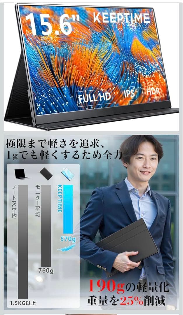 15.6インチ フルHD IPSモニター + ブルーレイDVDプレイヤー