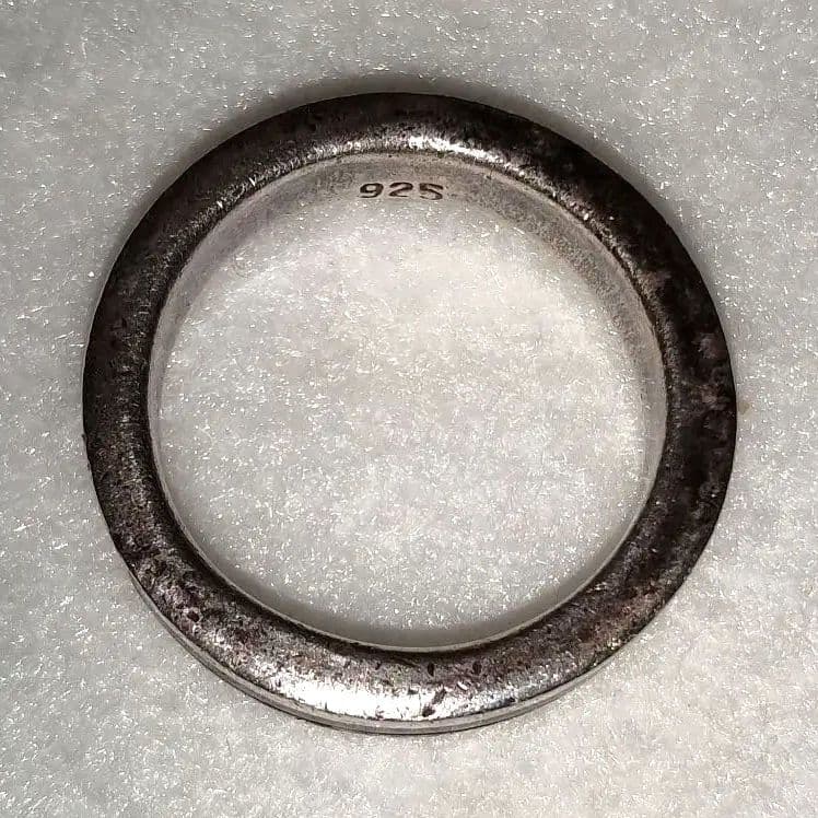 スターリングシルバー ブラックラインリング13号