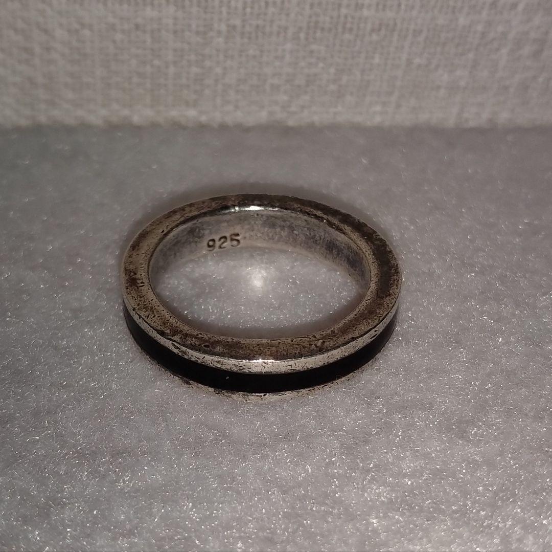 スターリングシルバー ブラックラインリング13号