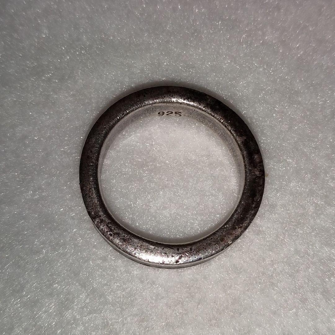 スターリングシルバー ブラックラインリング13号